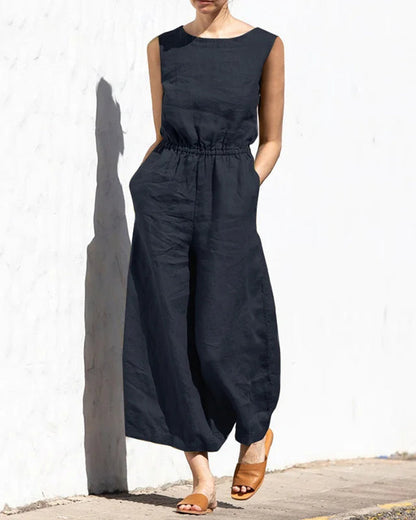 Sarah Jumpsuit - Sleeveless & Wide-leg design