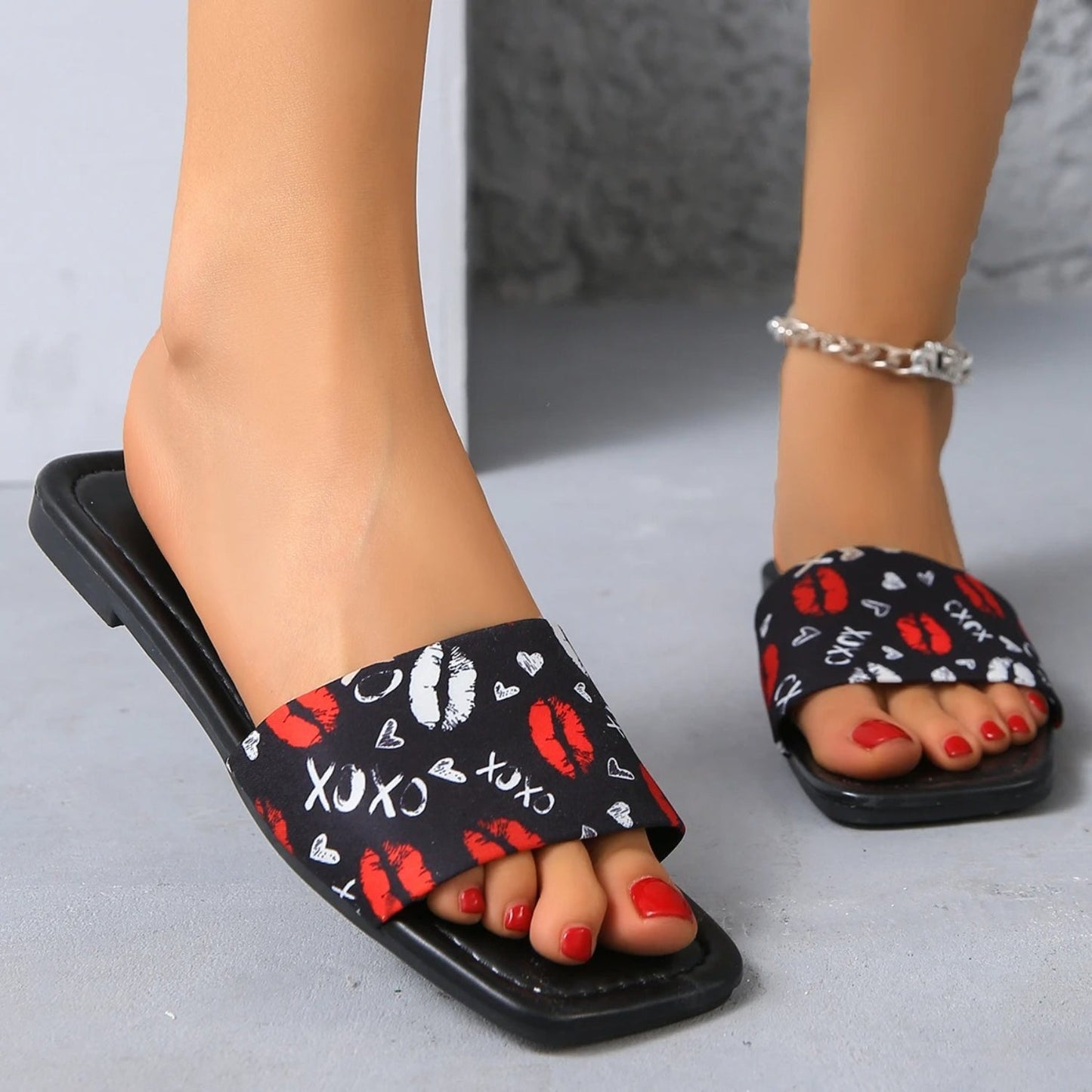 RuBella - Slippers met opdruk