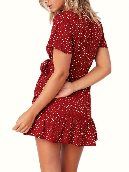 MiSun - Rode polka dot jurk