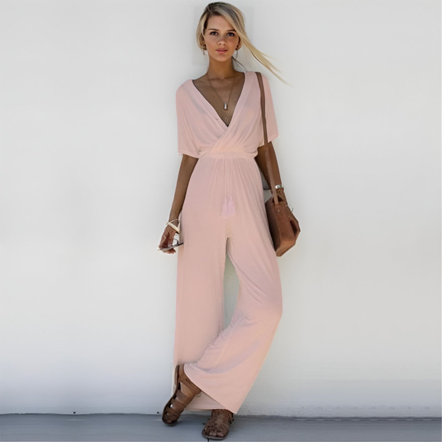 VelaVie - Boho jumpsuit met diepe V-hals