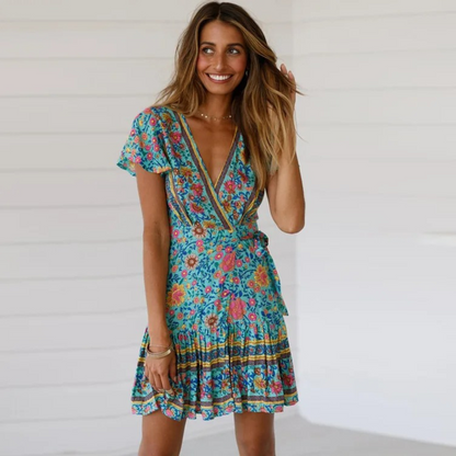 ByLucy - Boho style zomerjurk met V-hals voor dames