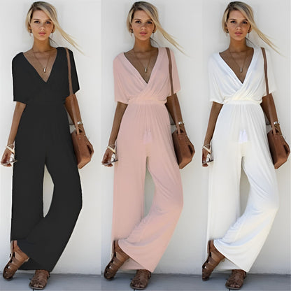 VelaVie - Boho jumpsuit met diepe V-hals