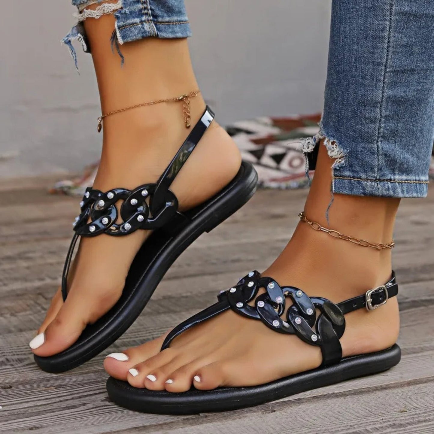 RuBella - Teensandalen met kristal details