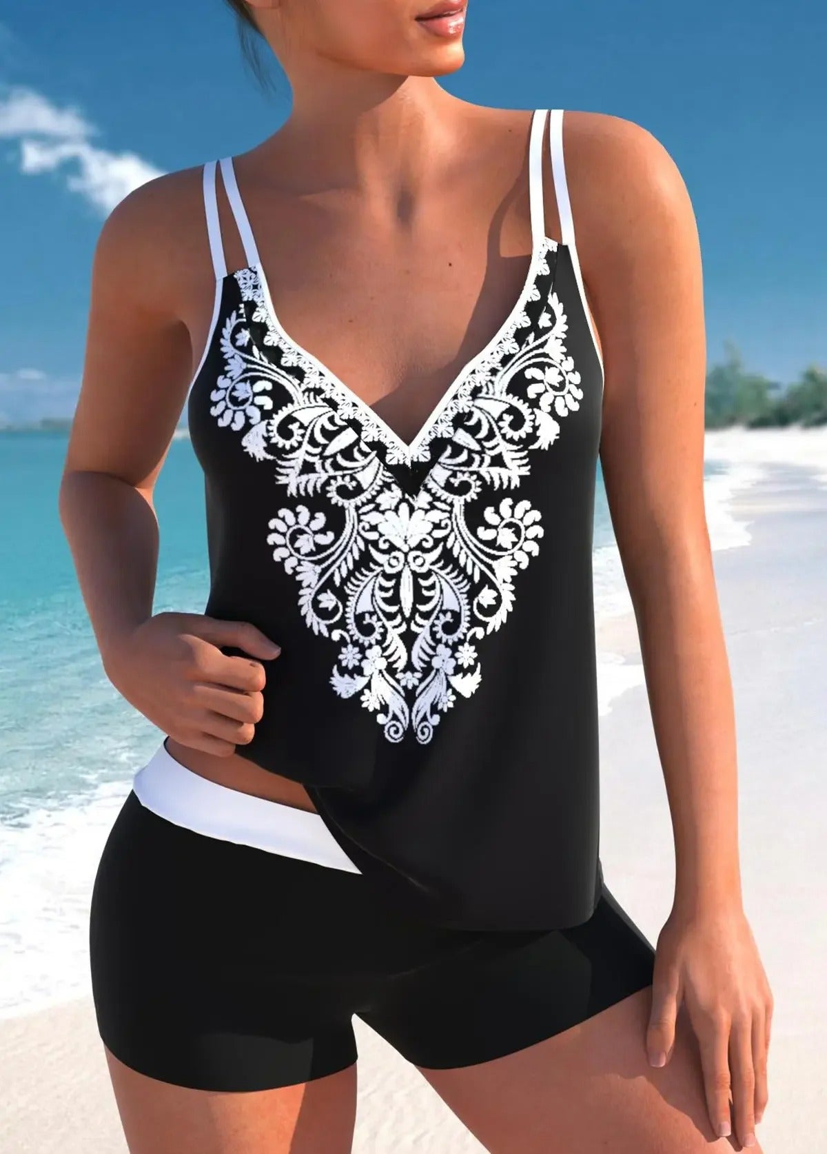 LolaBeach - Tankini met bloemenprint