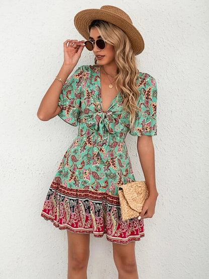 SoSoof - Groene boho jurk