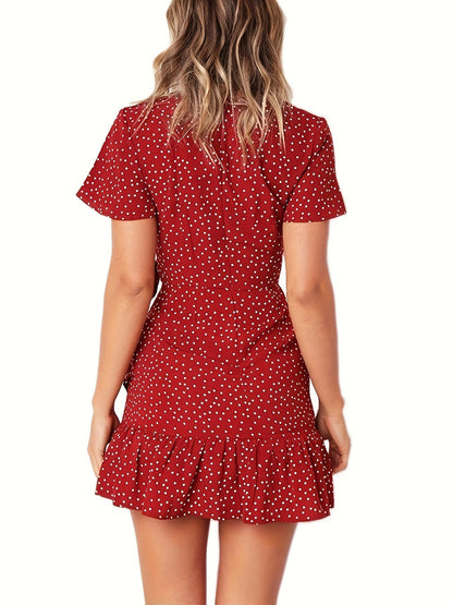 MiSun - Rode polka dot jurk