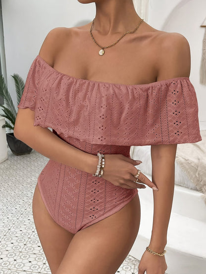 ByIsa - off shoulder bodysuit met details