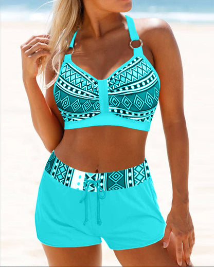 Manouk - Bikini met hoge taille en geometrisch patroon