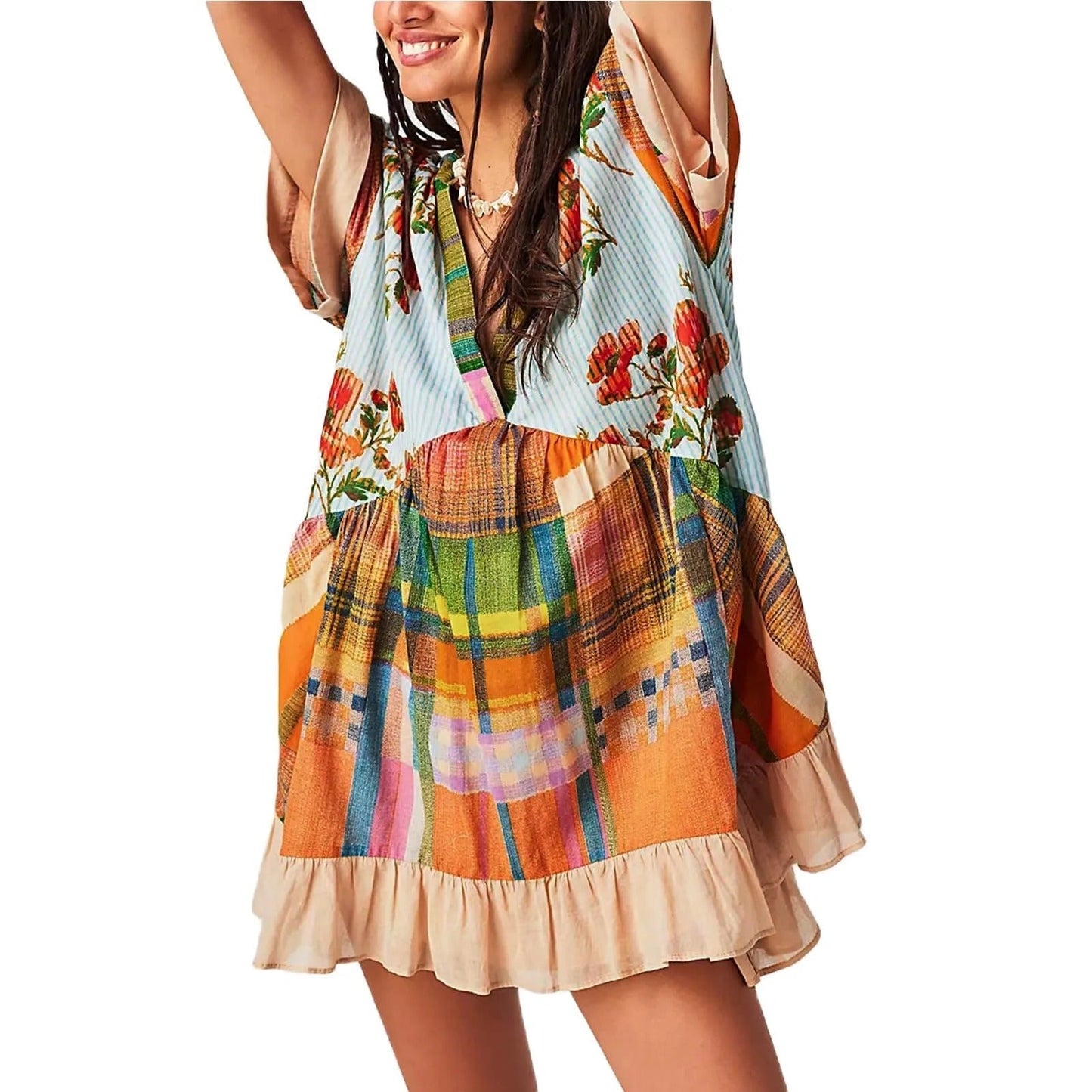 SoSoof - Boho jurk met v-hals