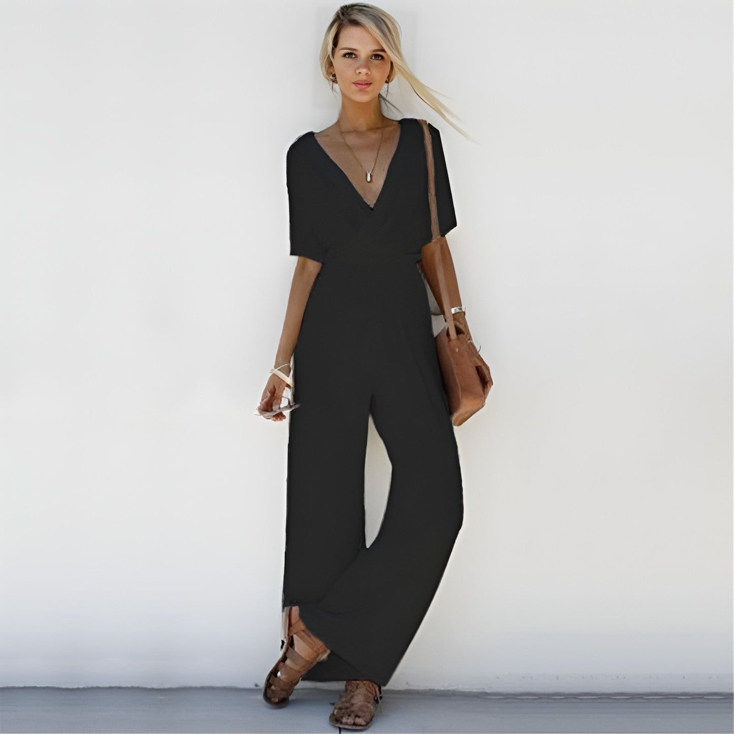 VelaVie - Boho jumpsuit met diepe V-hals