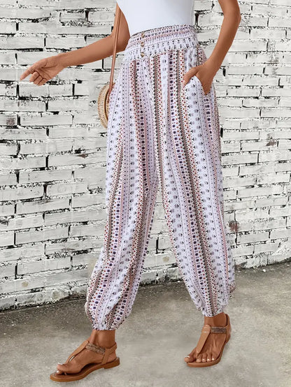 MonLu - Boho hoge taille broek