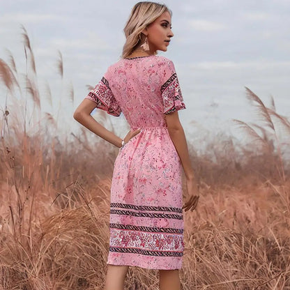 SoSoof- Roze boho jurk