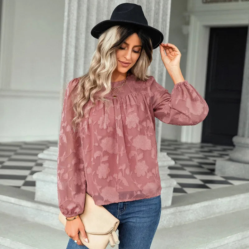 Blaze | Chiffon blouse met lange mouwen