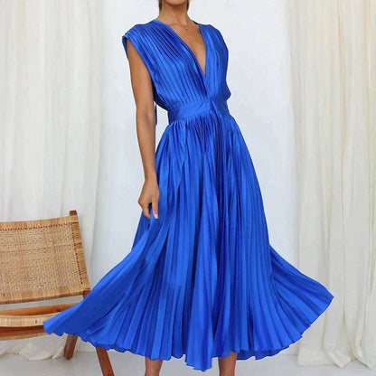 Blaze | Elegante maxi-jurk met V-hals en plooien