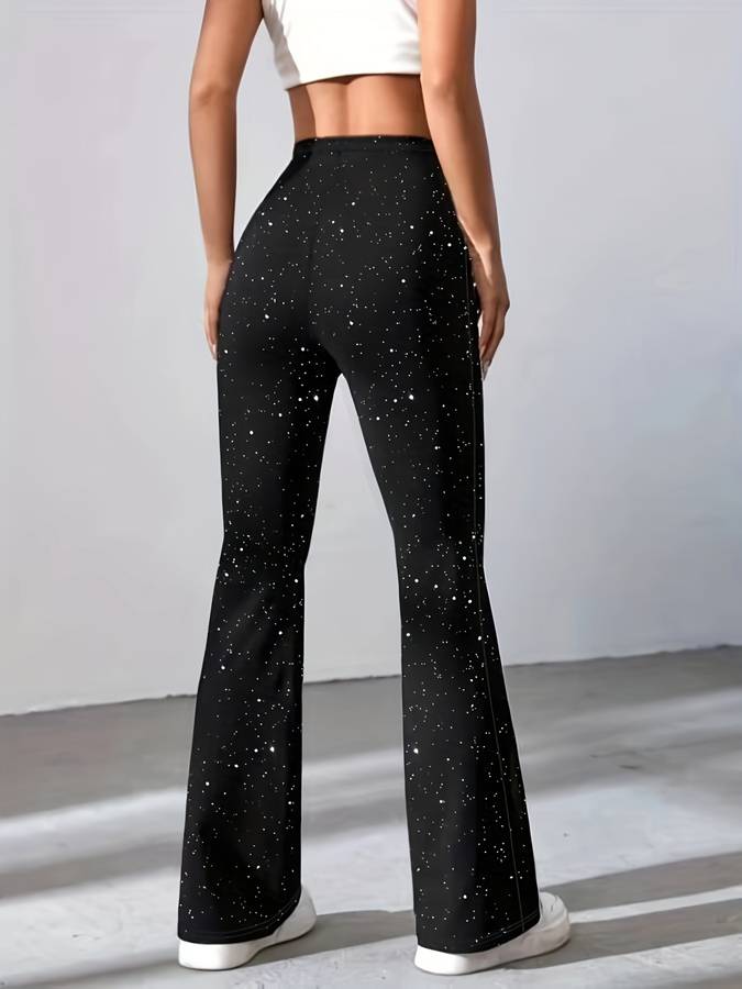 Blaze | Flare broek van glitterstof