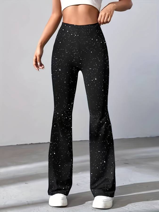 Blaze | Flare broek van glitterstof