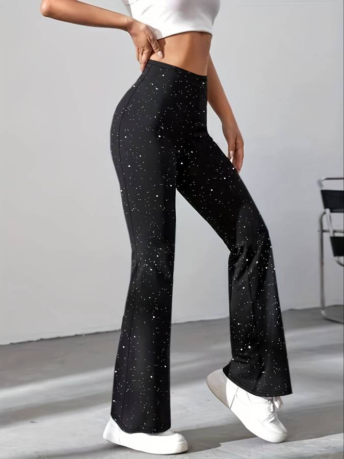 Blaze | Flare broek van glitterstof