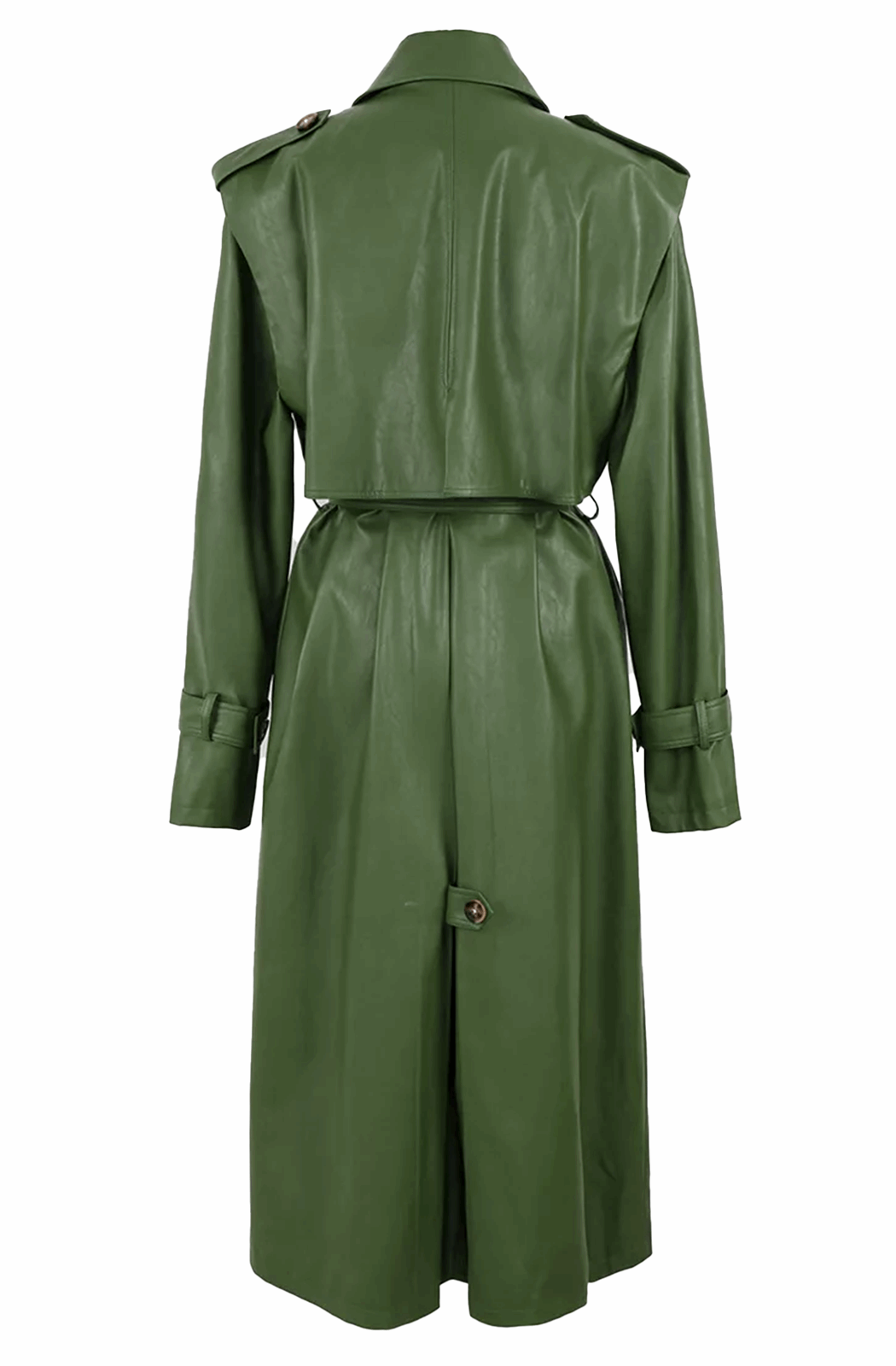 Blaze | Groene leren trenchcoat