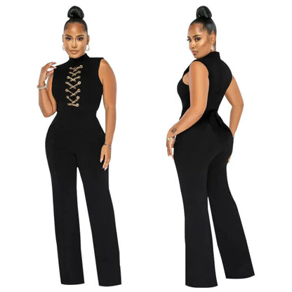 Blaze | Mouwloze broek jumpsuit met kraag