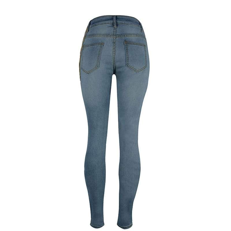 Blaze | Skinny jeans met kettingscheuren