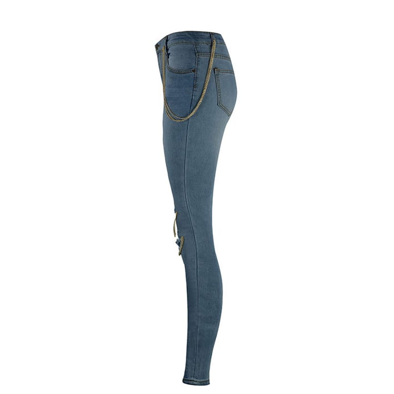 Blaze | Skinny jeans met kettingscheuren