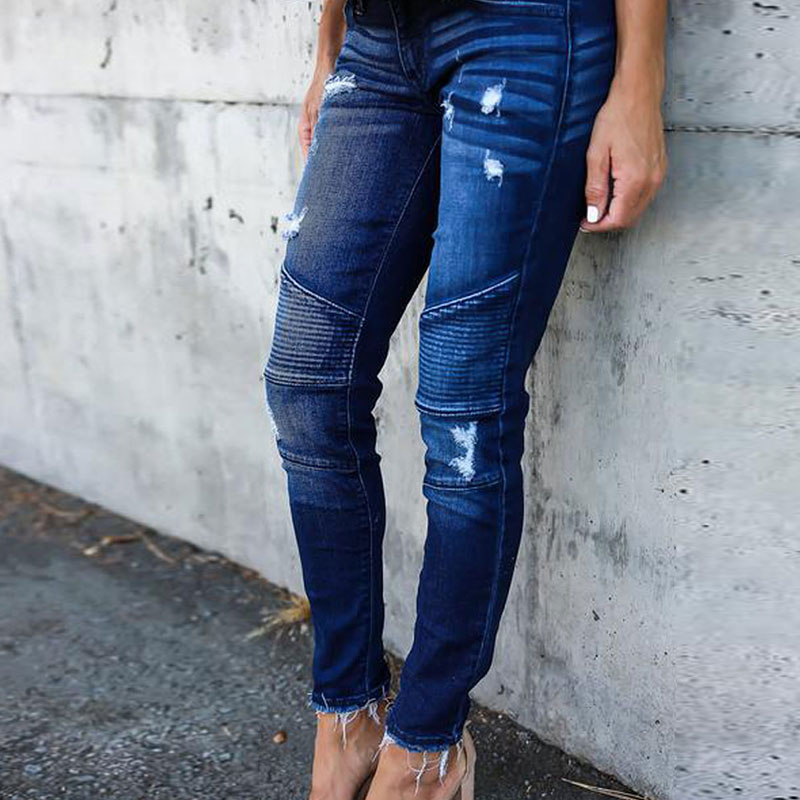 Blaze | Skinny jeans met plooien en scheuren