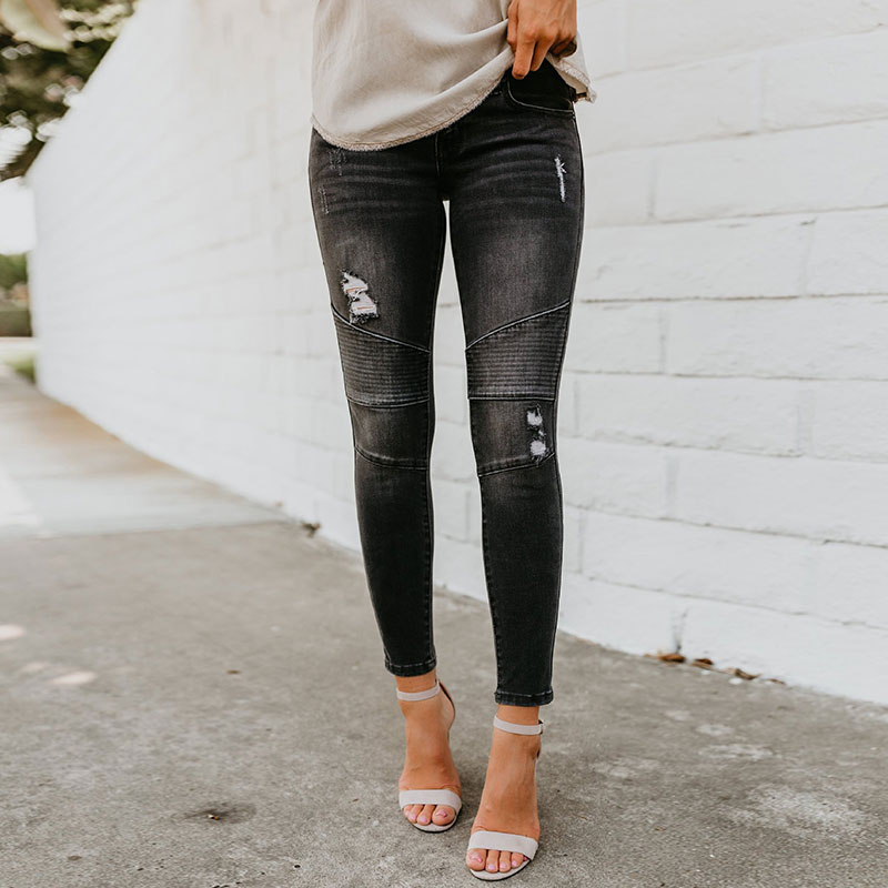 Blaze | Skinny jeans met plooien en scheuren