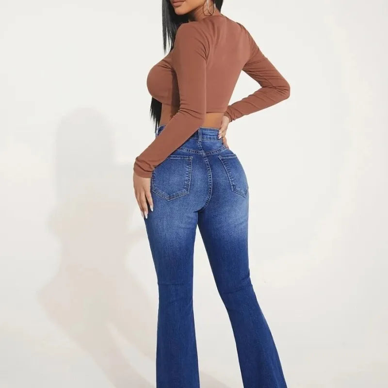 Blaze | Stretch flare jeans met een hoge taille