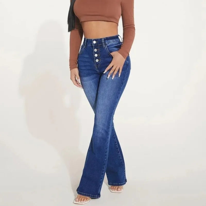 Blaze | Stretch flare jeans met een hoge taille