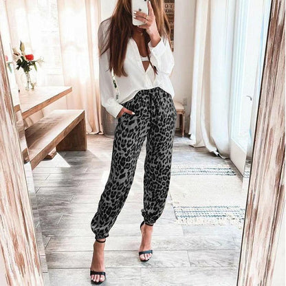 Broek met luipaardprint