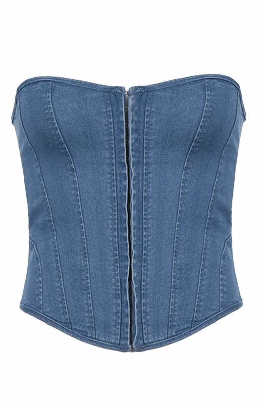 Bustier denim korset