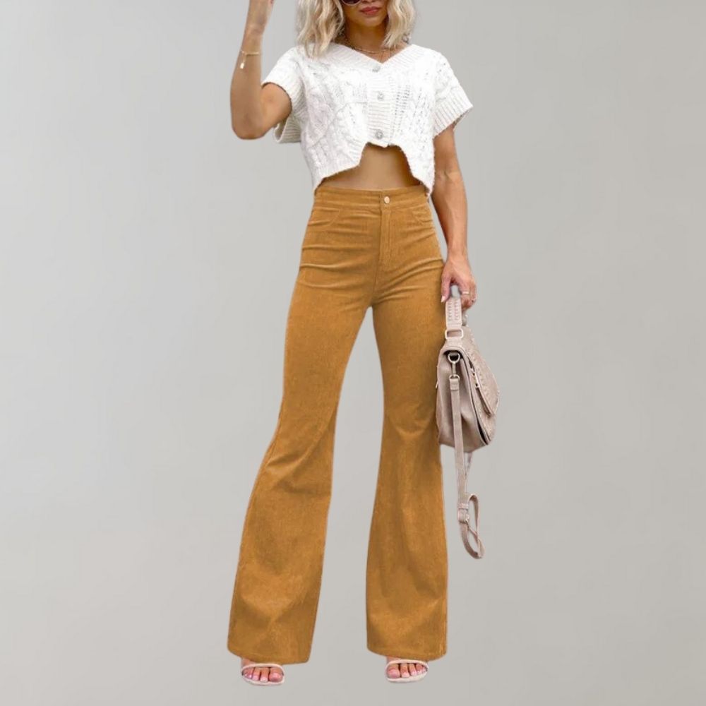 MiraStyles - Corduroy flare broek