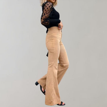 MiraStyles - Corduroy flare broek