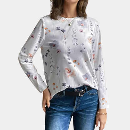 Linda - Witte blouse met bloemen