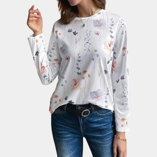 Linda - Witte blouse met bloemen