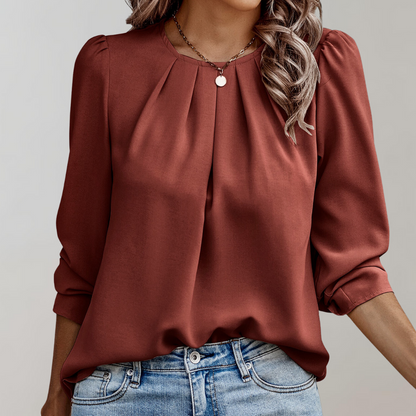 VelaVie - Blouse met pofmouwen