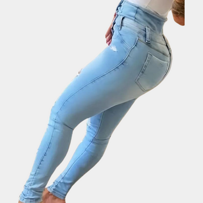 MiraStyles - Ripped jeans met hoge taille