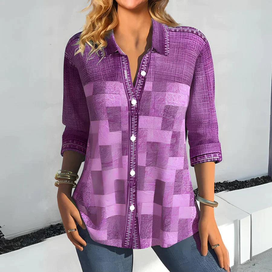 Casual geruite blouse