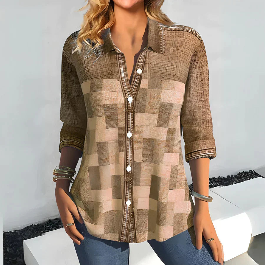 Casual geruite blouse