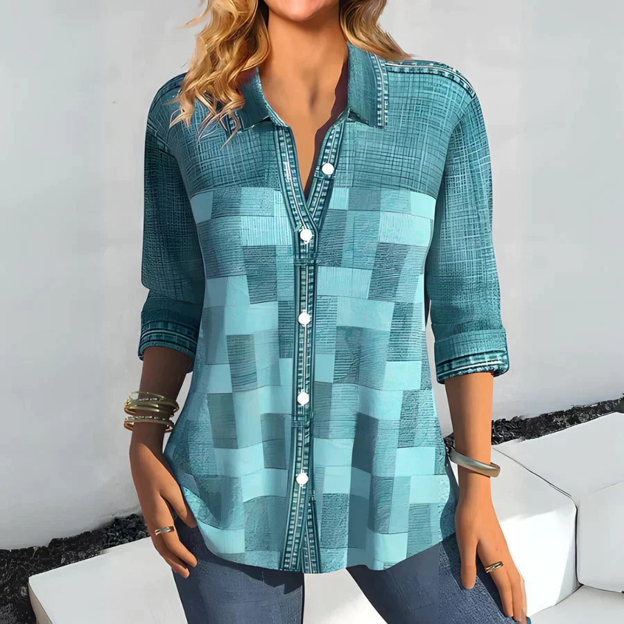 Casual geruite blouse