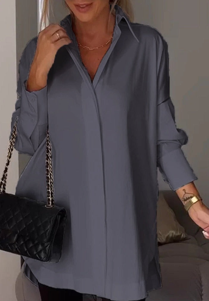 Casual gespleten blouse