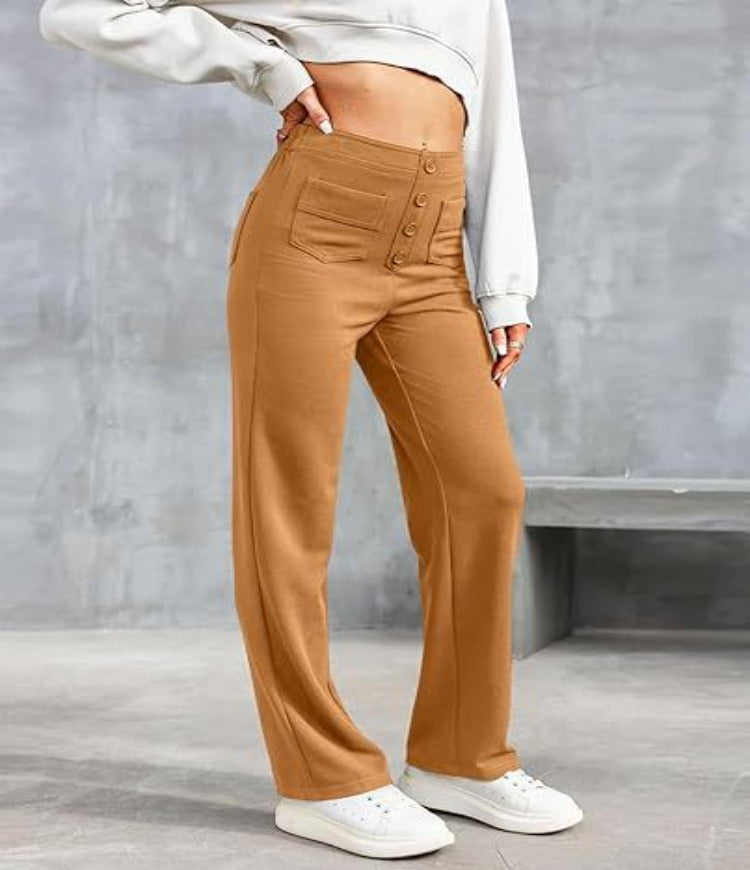 Comfort Chic broek met hoge tailleband