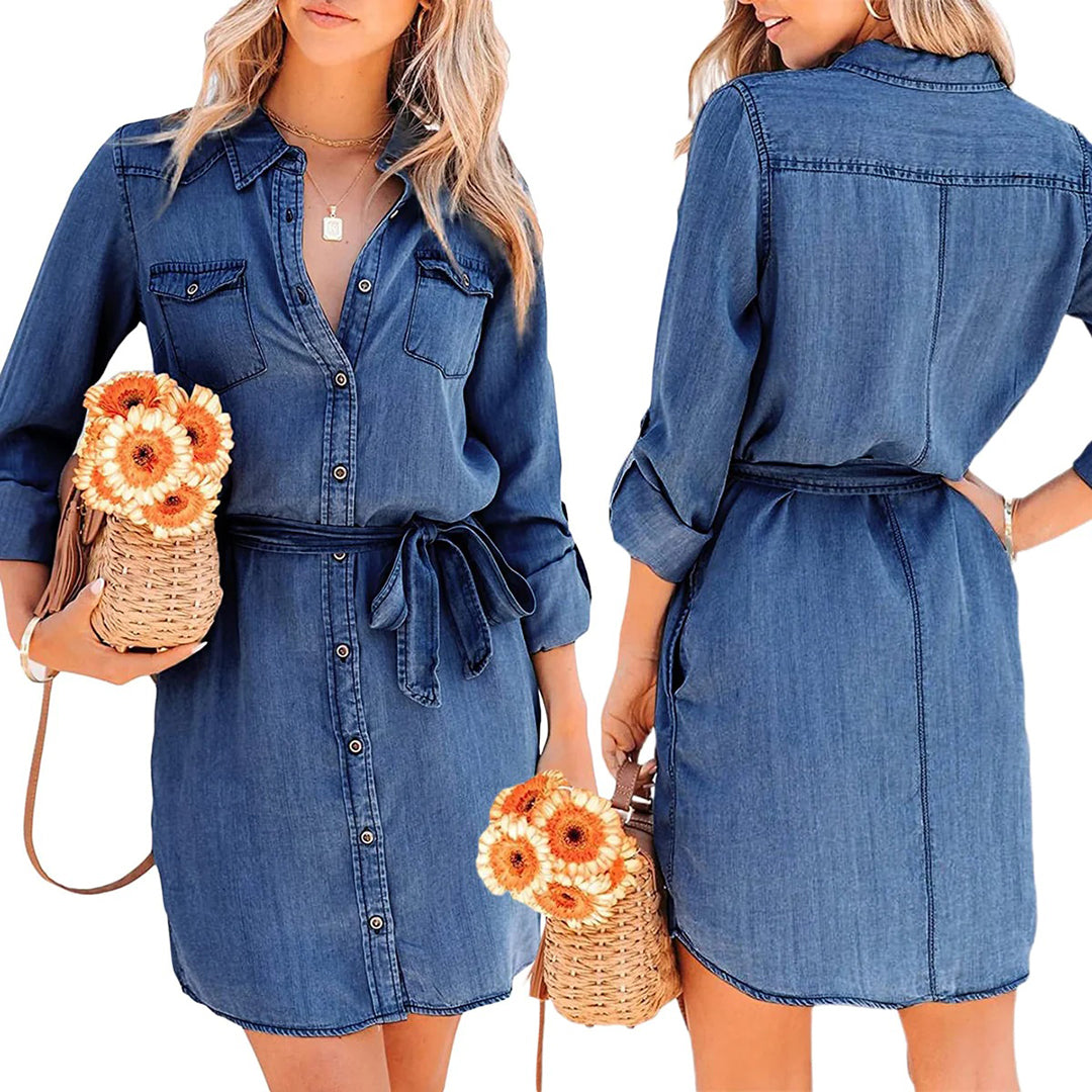 Minouk - Denim mini jurk