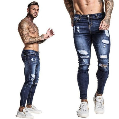 Denim broeken, gescheurde jeans voor mannen