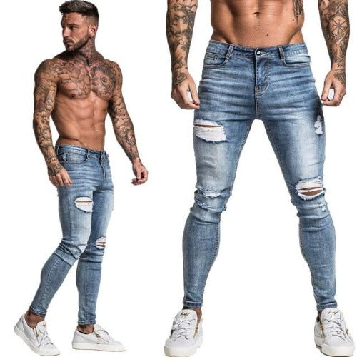 Denim broeken, gescheurde jeans voor mannen