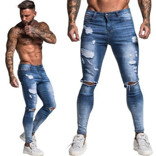 Denim broeken, gescheurde jeans voor mannen