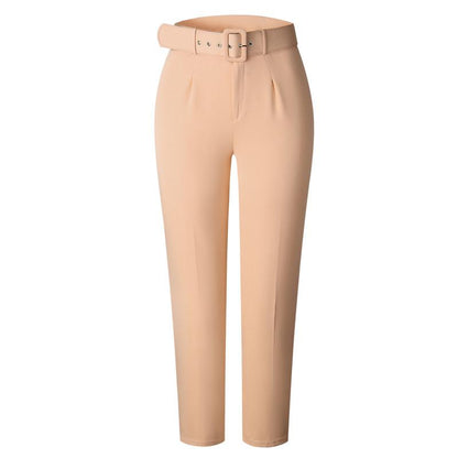 Effen casual broek met hoge taille