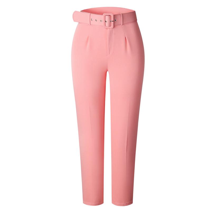 Effen casual broek met hoge taille