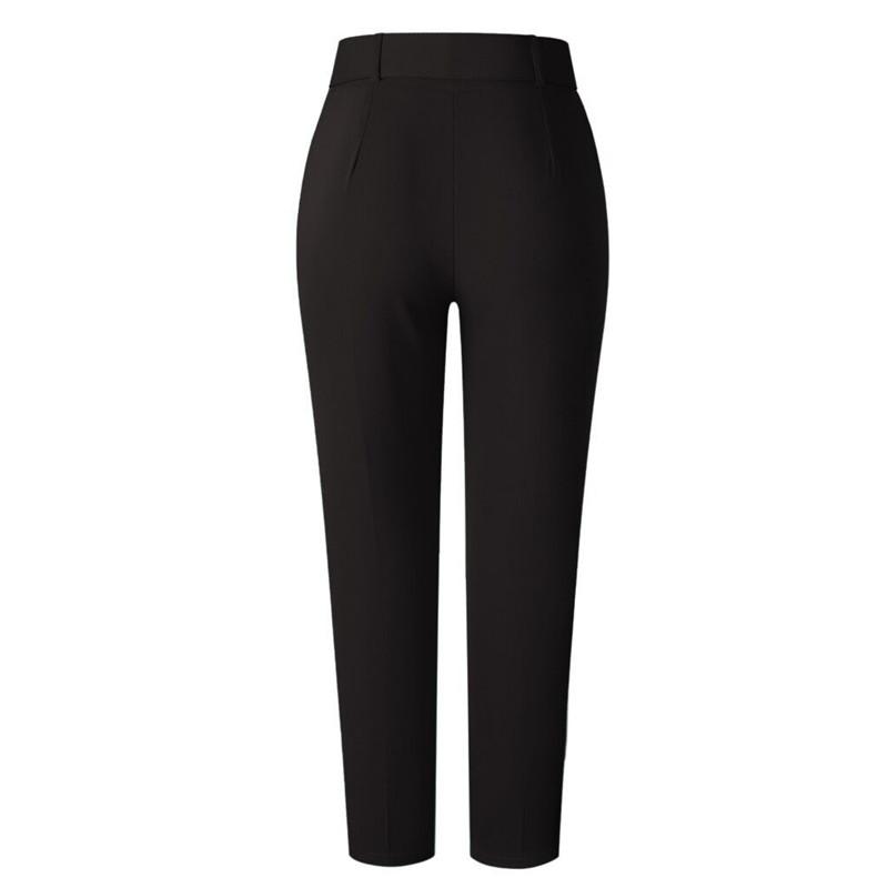 Effen casual broek met hoge taille