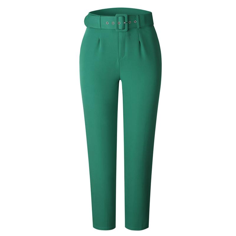 Effen casual broek met hoge taille